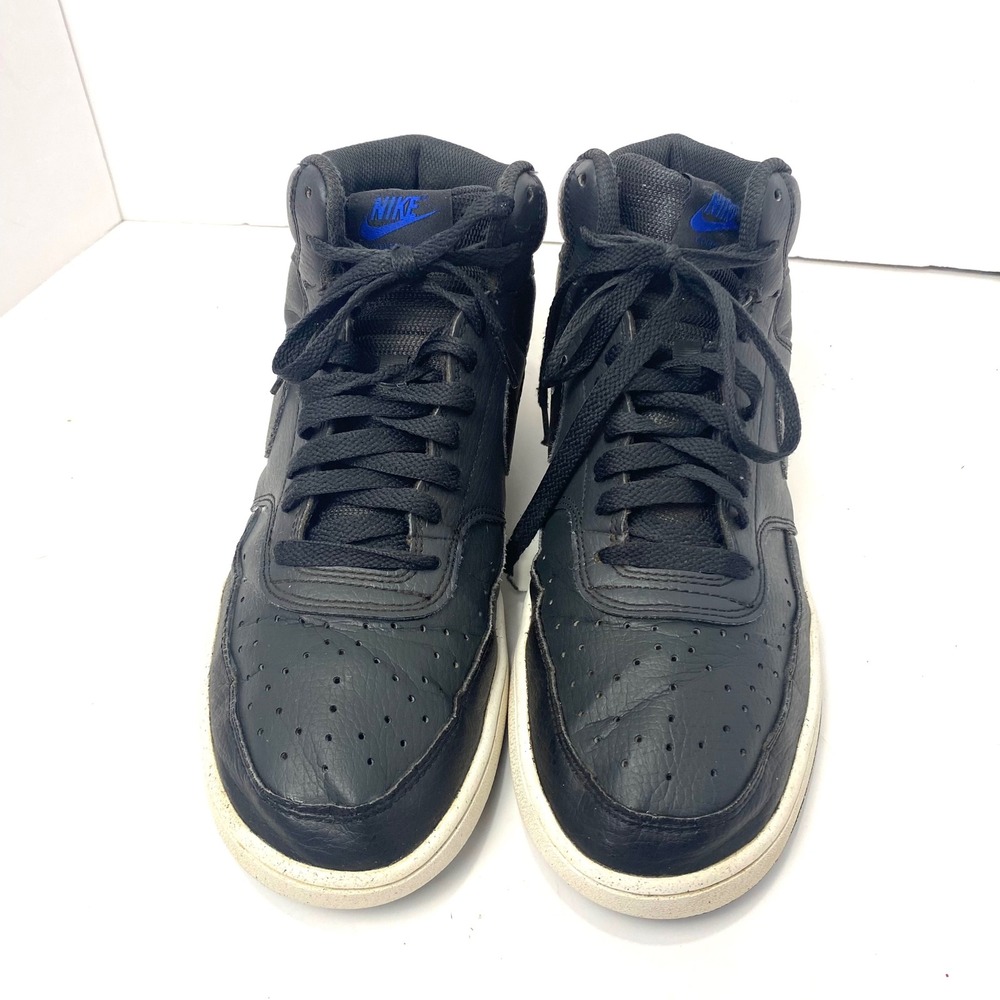 Nike Court Vision Mid Black Blue CD5466-001 Kids High Top Basketball‎ Sneakers